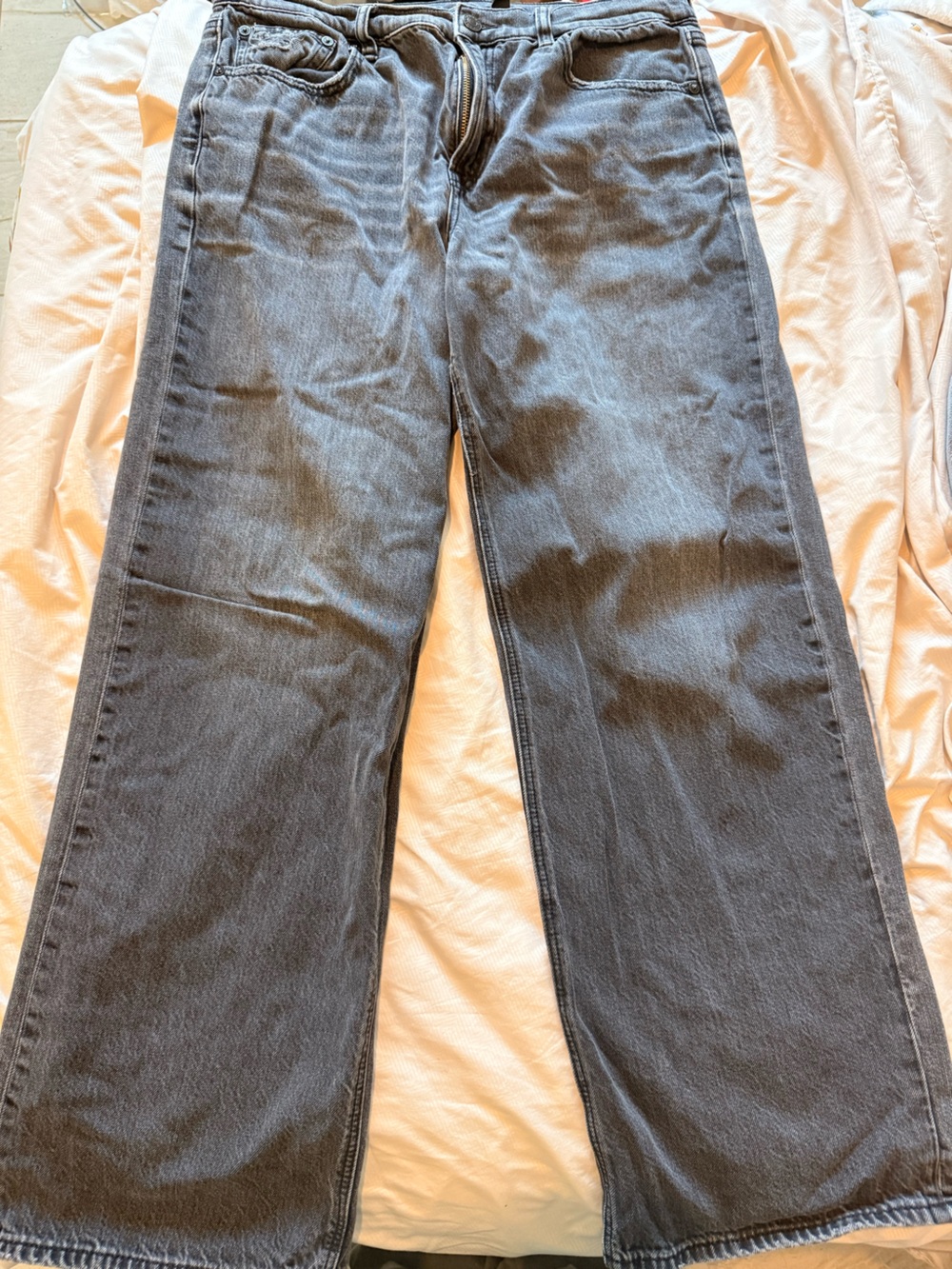 American Eagle Outfitters Straight Leg Jeans - Washed Black